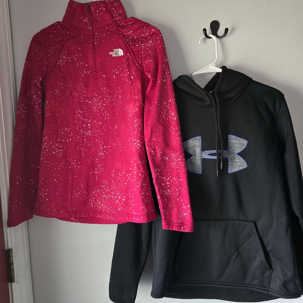 Pink, North Face Fuchsia Speckled Hoodie, Under Armour, Nike Womans Bundle